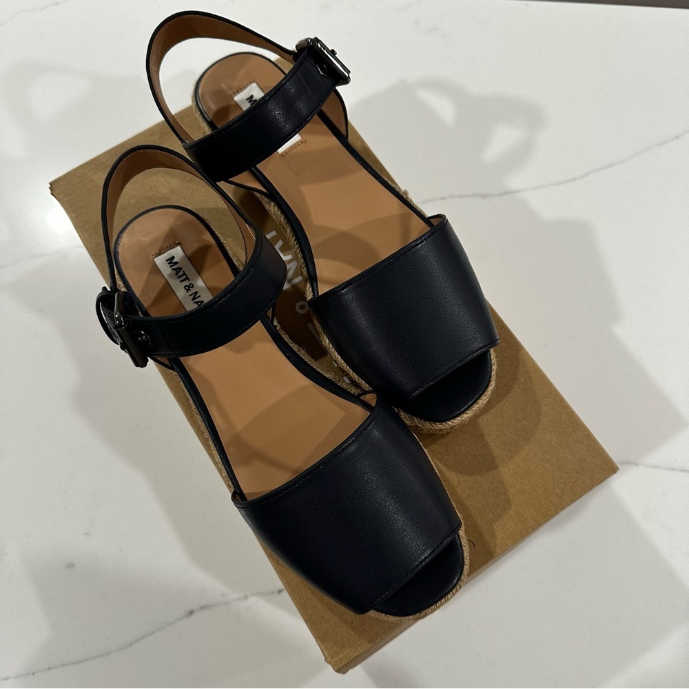 NWT: MATT & NAT SIMONE VEGAN ESPADRILLE SANDALS | sky blue | sz: 38 - Picture 7 of 13